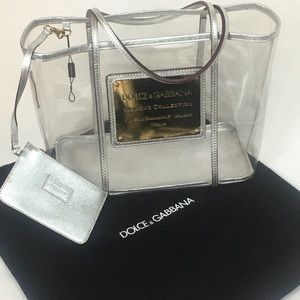 Dolce & Gabbana Tote, leather Trim, Clear PVC